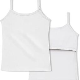 Puberty Camisole for Girls| Cotton Padded Camisole for Teens 11-12 years| Light Flat Padding for Nipple Coverage| Soft Cotton Stretch Fit| Comfortable Puberty Essentials for Girls| Pack of 2-image-1