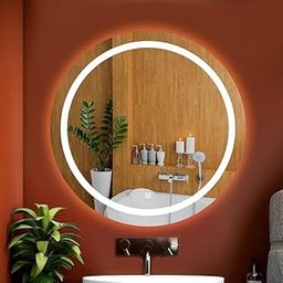 Khushi Decors LED Lighted Vanity Mirror for Wall | Touch Sensor Makeup Mirror with 3 Light Modes | Stylish Bathroom Mirror with Lights for Dressing Table & Wash Basin (21L x 21W inches)-image-5