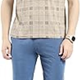 Men's Regular Fit Printed Lower Set | Half Sleeve Polo T-Shirt with Trackpant | Pajama Set for Men's-image-69