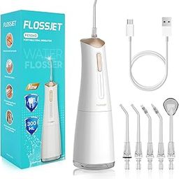 Water Flosser Cordless Oral Irrigator for Teeth Gums with 5 Tips 4 Modes, 300ML USB-C Charge Dental Flosser, IPX7, Portable for Home&Travel, Deep Clean for Oral Comfort, Electric Floss Picks-20