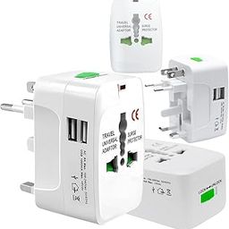 Pivalo Universal Travel Adapter with Dual USB AC/DC 6A/5V Charging Ports 1000mAh All in one Multipurpose Power Plug Portable International Travelling for Phone Camera Laptop (Pack of 1, White)-image-6