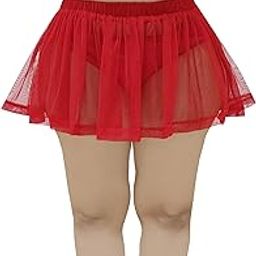 Red Soft and Strechy See Throgh Mini Mesh Skirt for Women-image-19