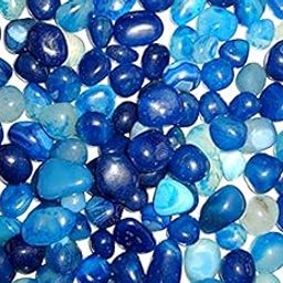 TOI SHOP Blue Agate Tumble/Pebbles Stone. for Reiki, Crystal, Vastu, Fang Shui Aura, Home Decor, Office Decor, Gifting, Good Luck, showpiece etc. (Blue Onyx, 900 gm)-image-83