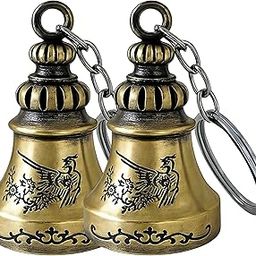 Combo of 2 Guardian Bell For Bike Keychain | Good Luck Charm for Bike, Car, Home | Tibetan Style Antique Copper Key Chain for Positive Energy & Protection | Combo of 2 Golden Guardian Bell-picture-13