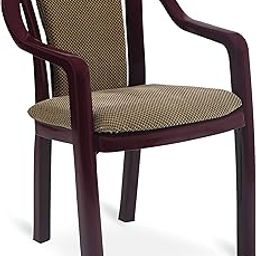 Oaknest Unboxing Furniture Supreme Ornate Cushioned Heavy Plastic Arm Chair for Home and Office ( Color: Rosewood/Brown)-image-36