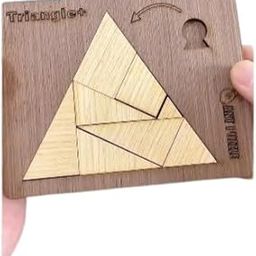 Datar Sales Triangle Wooden Puzzle Brain Teaser Geometric Logic Puzzle for Adults & Children Compact Wooden Puzzle Gift for All Ages-image-75