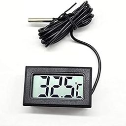 Mini LCD black digital thermometer sensor wired for Room temperaure/fridges, Indoor Outdoor Portable Pocket LCD Electronic Temperature Meter Tester (Black)-10