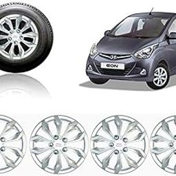 Auto Pearl Car Full Silver Wheel Cover Caps 12 Inches Press Type Fitting for - Eon ERA-image-8