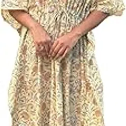 goodhand Cotton Block Printed Kaftan for Women – Breezy, Stylish & Comfortable Ethnic Wear for Everyday Lounging, Vacations & Casual Gatherings-picture-34