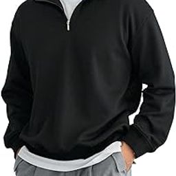 Men's Half Zipper Collared Sweatshirt-image-63