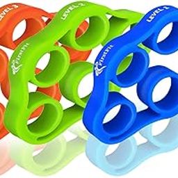 FirstFit Hand Exerciser, Hand Strengthener for Carpal Tunnel Rlief, Grip Strength Trainer, Resistance Bands, Silicone Finger Gripper, Forearm Grip Workout, Finger Stretche-25