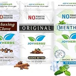 JOYHERBS Herbal Cigarettes 100% Tobacco And Nicotine Free Combo Pack Of Clove, Original & Menthol Flavour Smoke (10 Sticks Each) - Made with Ayurvedic Herbs(Tobacco Alternatives) | Non Addictive-image-83