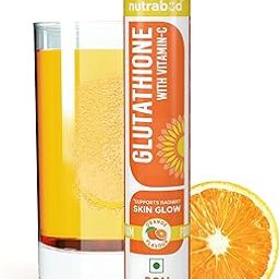 Nutrabud Glutathione Tablets 500mg with Vitamin-C - 20 Effervescent Tablets - Supports Radiant Skin Glow for Women, Men (Orange, 20 Count (Pack of 1))-23