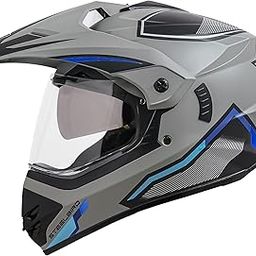 Steelbird Racer Off Road ISI Certified Motocross Double Visor Full Face Graphic Helmet Outer Clear Visor and Inner Silver Sun Shield-20
