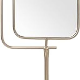 Krevia Metal Vintage Tabletop Makeup Mirror with Stand | Single Sided Gold Vanity Mirror for Dresser Vanity Table Desk | Countertop Cosmetic Beauty Mirror for Women | Square Make Up Mirror-image-45