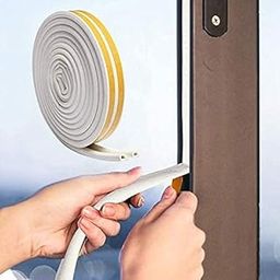 Apidian D Shape Self-Adhesive EPDM Sealing Strip Rubber Window Sealing Strips Door Sealing Strip Home Door Sound proofing Self-Adhesive Gap Sealing Tape (White)-picture-23