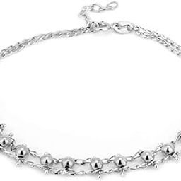 Women's Rhodium Plated 925 Sterling Silver Anklet-8