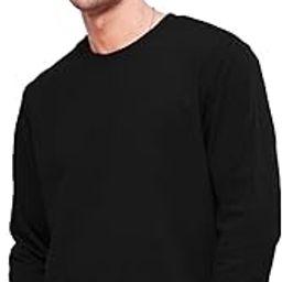 LEOTUDE Men's Loopknit Regular Fit Round Neck Solid Sweatshirt (Color Black)-image-16