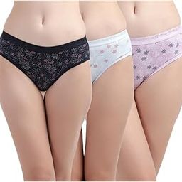 Mid Waist Hipster Panty for Women, Women's Underwear & Briefs with Medium Rear Coverage Cotton Fabric & Super Soft Elastics (Pack of 3)-picture-32