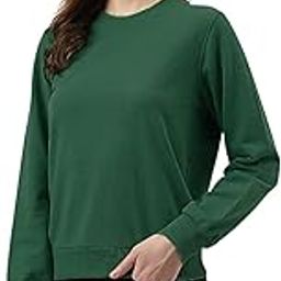 Womens Round Neck Fleece Sweatshirt in Regular Fit || Long Sleeve Plain Sweatshirt for Ladies || Warm Heavy GSM 100% Cotton Fleece Sweatshirt-image-97