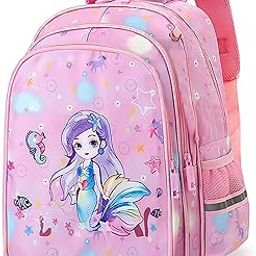 Magical Mermaid Backpack for Kids Girls, Sturdy and Water-Resistant, Ideal Backpack for 4-7 Year Young Boys and Girls, Great for Birthdays Gifts-Pink-image-49