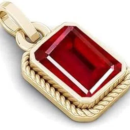 akshita gems Certified 15.25 Ratti A+ Quality Natural Ruby Manik Ashtadhatu Gold Plated Pendant/Locket Gemstone by Lab Certified(Top A+) Quality-picture-14