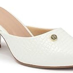 Women's Textured Pointed Toe Quilted Block Heel Mules-picture-17