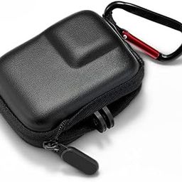 Compact Hard Travel Case for DJI Osmo Action 4 / Action 3, Insta360 Ace Pro, GoPro Hero 12/11 / 10/9 - Portable Protective Storage Bag with Carabiner (Black)-image-21