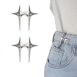 2 Set Adjustable Waist Buckle For Loose Jeans Pants, Pearl Detachable Instant Jeans Button Pins Waist Tightener Set, Make The Waist Fit For Skirt Pants Robe, No Sewing Required (Pack of 2)-47