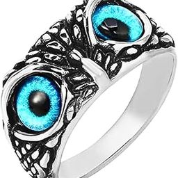 CLEO Silver Owl Eye Crystal Stone Style Unisex Statement Jewellery Ring Gift For Girls And Women-image-31