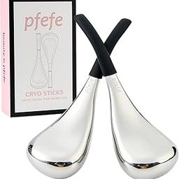 pfefe Ice Globes Facial Skin Care Tools For Women Face Eyes,Stainless Steel Face Beauty Cryo Sticks Handheld Massager For Girls Ladies,Esthetician Supplies Cooling Spa Globes With Storage Case-24