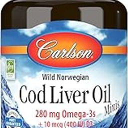 Carlson Labs Norwegian Cod Liver Oil, Natural Source of Vitamins A and D, 100 Softgels-25
