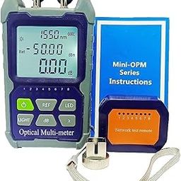 Techtest 4 in 1 Optical Power Meter with Laser Light Optical Fiber Power Meter Visual Fault Locater 2mw Vfl Light Source Fc/sc Universal Interface Scope -50~+26dbm Lan Tester Rj45 Network Cable Tester-31