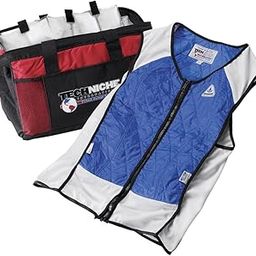 Techniche Hybrid Cooling Vest with Both Hyperkewl Evaporative Cooling and CoolPax PCM Cooling, Blue, X-Large-image-36