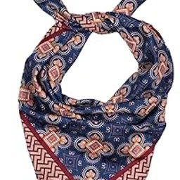 calixto Luxury Silk Square Scarf for Women – Vintage Geometric Print, Soft and Elegant Neck or Head Accessory – 35" x 35" Inches-picture-46