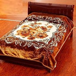 Love Couple Imported Digital Prints Bridal Korean Wedding Bedding Set Cloudy 4 Pieces Blanket Set 1 Blanket with 1 Bedsheet and 2 Pillow Cover with Fancy Bag Packing (Multicolor_01)-12