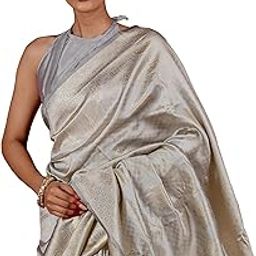 Women's Silk Cotton Kanjivaram Soft Saree with Blouse Piece | Jacquard Design Banarasi Sarees-image-2