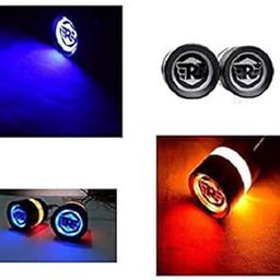 PA World Handle Bar End Dual Led Bike Turn Signal Indicator Light (Blue) for Royal Enfield Classic 350-image-95