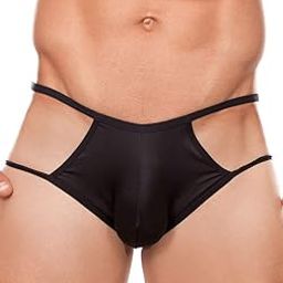 Men's Latest & Comfortable Polyester Spandex Bikini Underwear (Pack of 1) (Small) (C4D-ML-07033) Black-picture-30