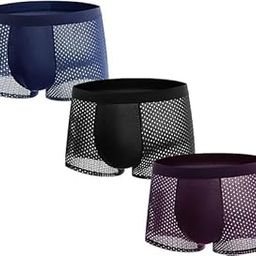 Men's Antimicrobial Brief Trunk, Stay Fresh, Non-Itch, No Chafing, Sweat Proof, Nett Fabric Underwear(Multicolor)-14