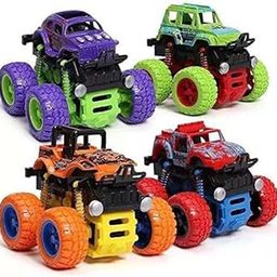 Jack Royal Monster Truck Toys for Kids Friction Powered Monster Truck Car Toy for Baby Push & Go Toys 4wd Monster Truck Combo Set for Boys & Girls red & Green (Pack of 2 Piece Random Color)-19