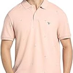 Men Pink Printed Flex Pique Polo Shirt-image-43