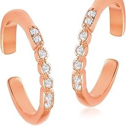 Cubic Zirconia Studded 925 Sterling Silver Adjustable Toe Ring Rose Gold Plated Comfortable Bichiya Fine Jewellery Gift for Women-18