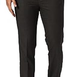 Men Mid Rise Slim Fit Solid Pattern Polyester Blend Flat Front Formal Trouser-image-11