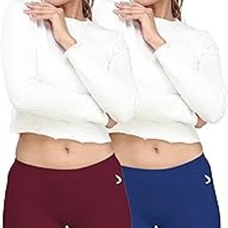 Flora Women's Boyshorts|100% Combed Cotton|High-Waist Comfort Fit|Soft & Breathable Panties|Multicolor Solid|Snug Fit|(90 CM|Size L) - Maroon + Navy Blue (Pack of 2)(FLORA-2P-L-C4_bzr)-image-3