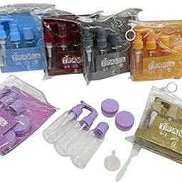 Swadita Travel bottles for Toiletries - 3 in 1 Travel Bottle Kit Set - Leakproof with Lock, Portable Refillable - Use for Shampoo, Body Wash, Face Spray, Perfume.7pcs (MultiColor) Pack of 1-6