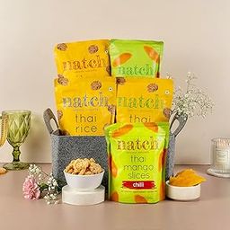 Natch Taste of Thailand Gift Hamper-Variety Pack, All Natural, Thai Mango Bare & Chilli Slices and Sesame, Wasabi, Sweet Chilli Thai Sticky Rice Chips, Vegan and Gluten Free (Pack of 5)-image-83