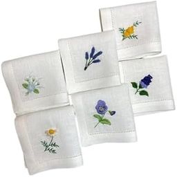 Shree adodhya women hankerchief with beautiful flowers embroidery, white colour and cotton handkerchief with embroidery. set of 6.-image-38