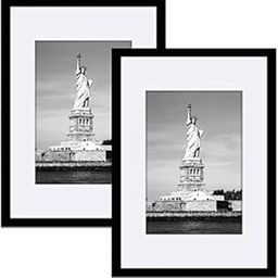 AbhiKalpya Art Studio A3 Size Photo Frame For Document,Quote,Certificate Wall Hanging Picture Frame For Home and Office Wall Decoration,12x18 inch, Black (Set of 2)-18