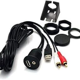 HDL Auto USB & 3.5 mm Aux Extension Cable Dashboard Flush Mount Kit 1/8 AUX for Car Radio Stereo Android GPS Head Unit DVD CD Media Player-21
